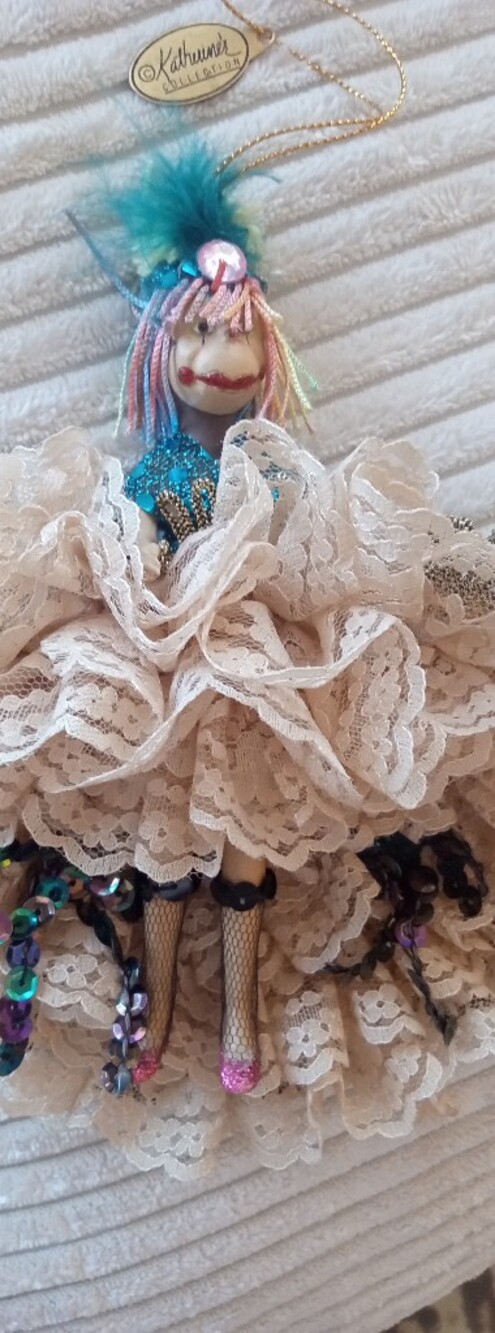 Katherines Collection Vintage Ornament Doll Monkey Tutu Sequins By Wayne Kleski